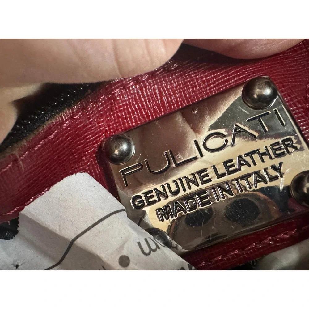 Pulicati‎ Genuine Leather Satchel Red Structured Handbag Made in Italy
